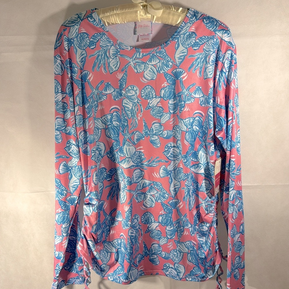 Stella Parker Collection UPF 30+ Pink Seashell Swim Top NWT Size XL